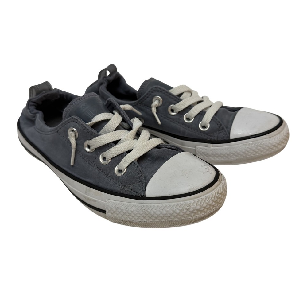Converse Shoreline Shoes Womens 7 Gray Canvas Slip On Low Top Sneakers 7Q485F